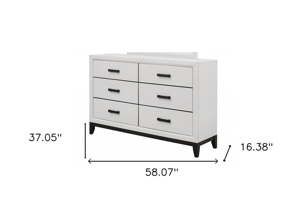 Cómoda estándar de cinco cajones de madera blanca de 31"