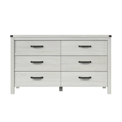 Cómoda estándar de cinco cajones de madera blanca de 31"
