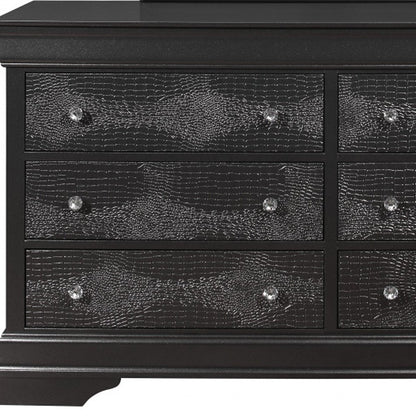 Cómoda de cinco cajones de madera maciza gris metalizada de 31"