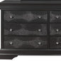 Cómoda de cinco cajones de madera maciza gris metalizada de 31"