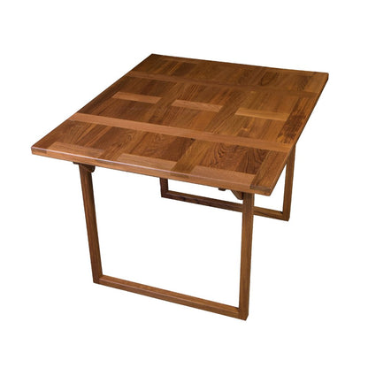 Mesa auxiliar plegable para exteriores de madera maciza marrón de 45"