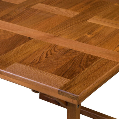 Mesa auxiliar plegable para exteriores de madera maciza marrón de 45"