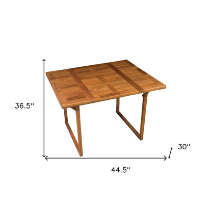 Mesa auxiliar plegable para exteriores de madera maciza marrón de 45"