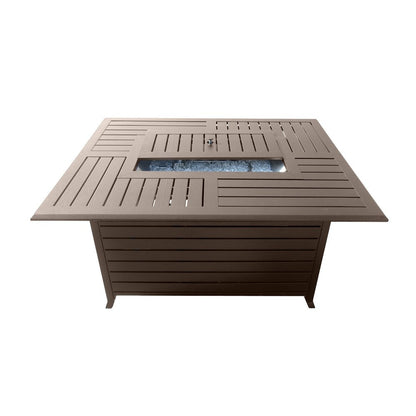 42000 BTU 36" Bronze Aluminum Propane Rectangular Fire pit table With Cover