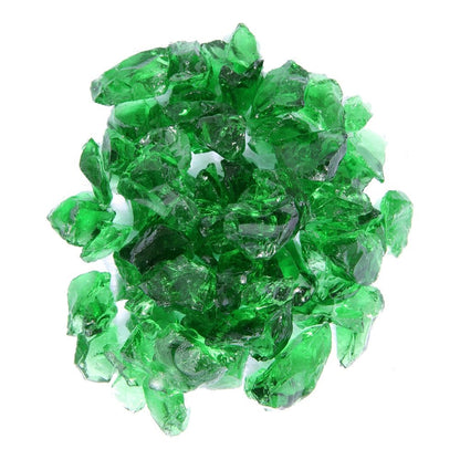 Green Round Reflective Fire Pit Glass