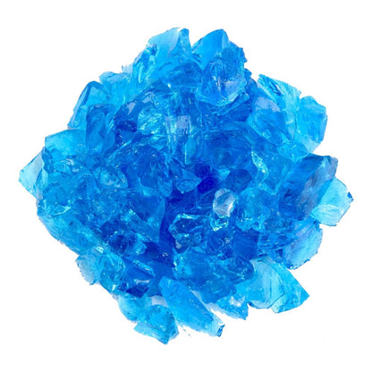 Turquoise Round Reflective Fire Pit Glass