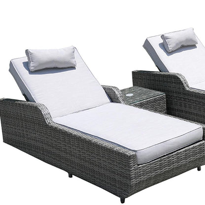 Nine Piece Outdoor Gray Wicker Multiple Chairs Seating Group Fire Pit Included with Gray Cushions