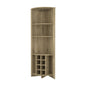 Mueble bar esquinero de madera marrón claro de 71"
