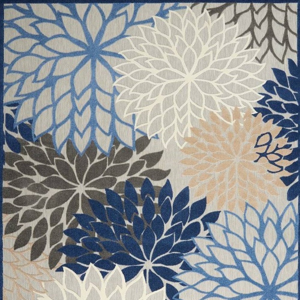 10' X 13' Blue Indoor Outdoor Area Rug