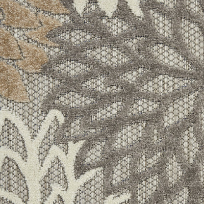 10' X 13' Gray And Ivory Indoor Outdoor Area Rug