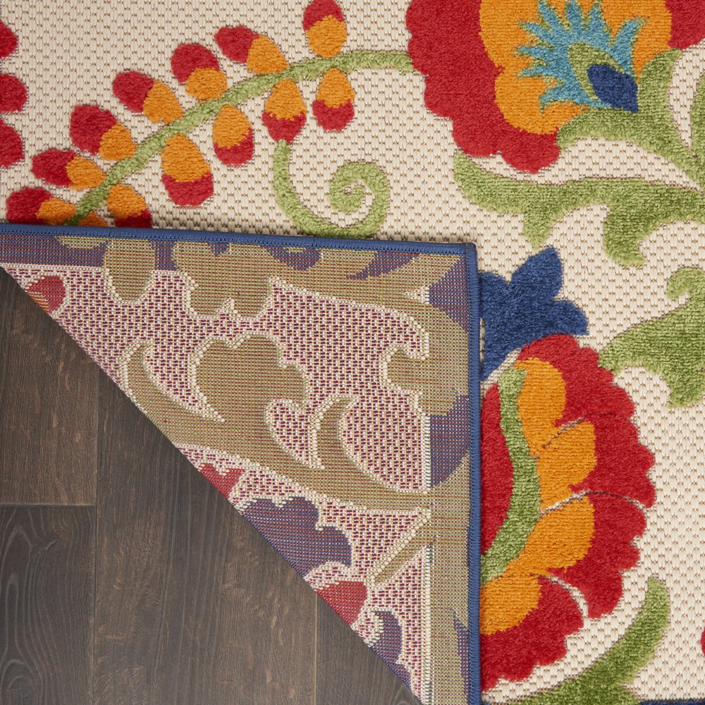 10' X 13' Blue And Beige Indoor Outdoor Area Rug