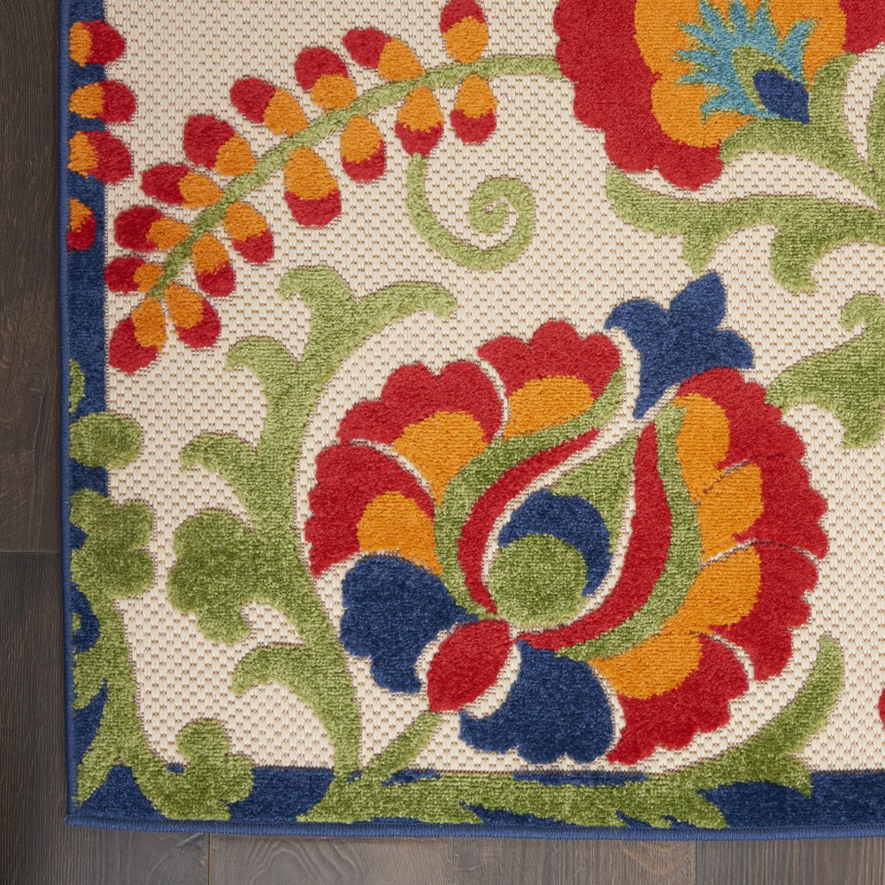 10' X 13' Blue And Beige Indoor Outdoor Area Rug