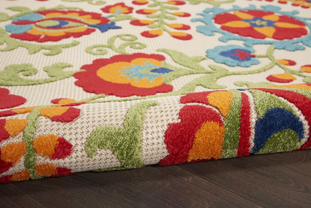 10' X 13' Blue And Beige Indoor Outdoor Area Rug