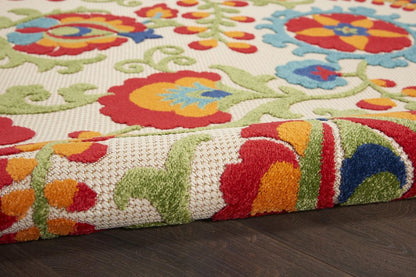 10' X 13' Blue And Beige Indoor Outdoor Area Rug