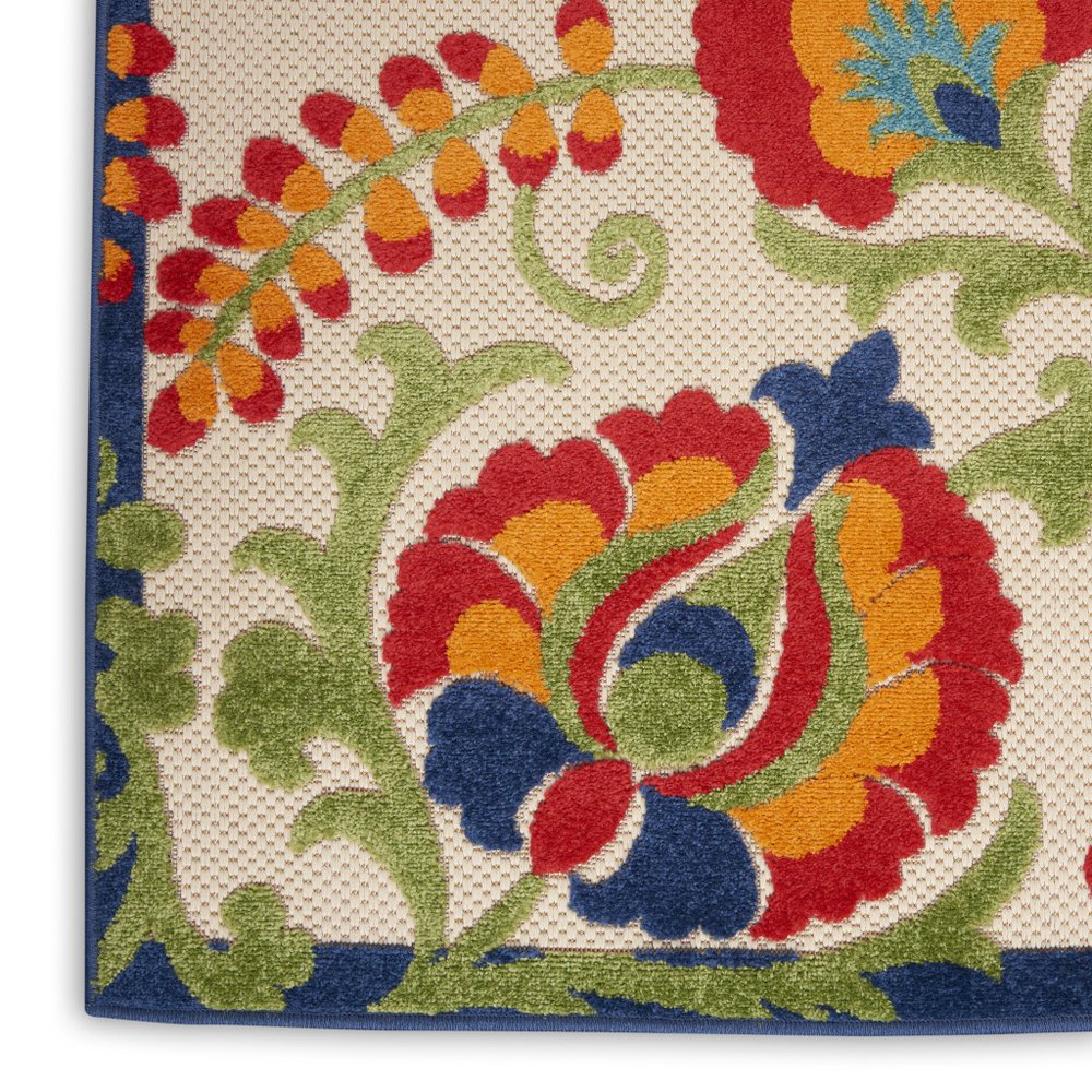 10' X 13' Blue And Beige Indoor Outdoor Area Rug