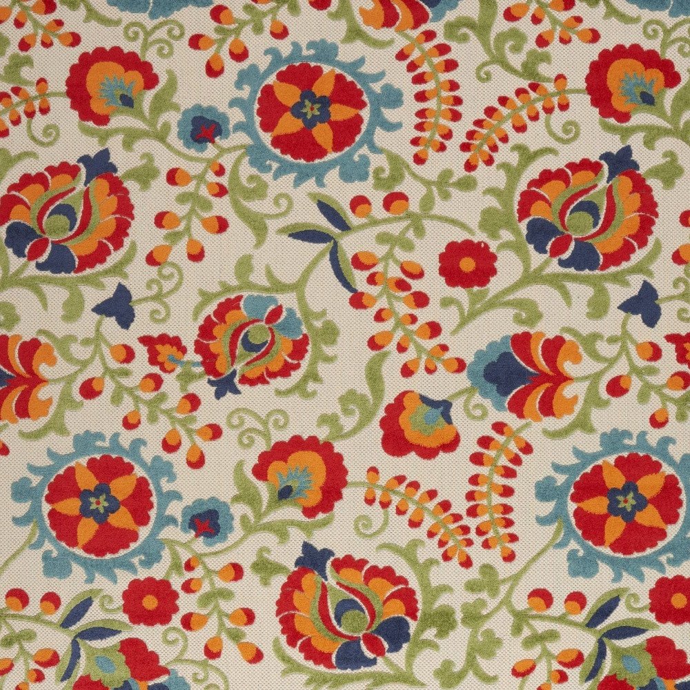 10' X 13' Blue And Beige Indoor Outdoor Area Rug