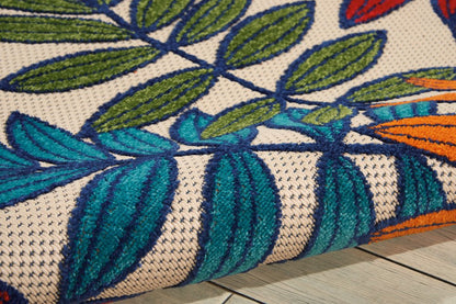 10' X 13' Blue And Beige Indoor Outdoor Area Rug