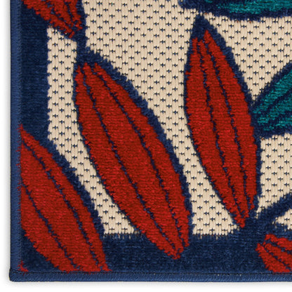 10' X 13' Blue And Beige Indoor Outdoor Area Rug