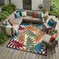 10' X 13' Blue And Beige Indoor Outdoor Area Rug