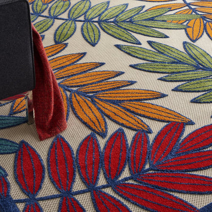 10' X 13' Blue And Beige Indoor Outdoor Area Rug