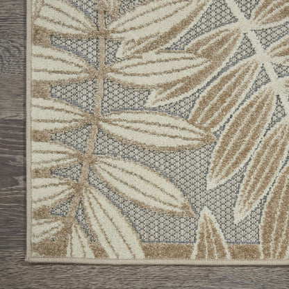 10' X 13' Gray And Ivory Indoor Outdoor Area Rug