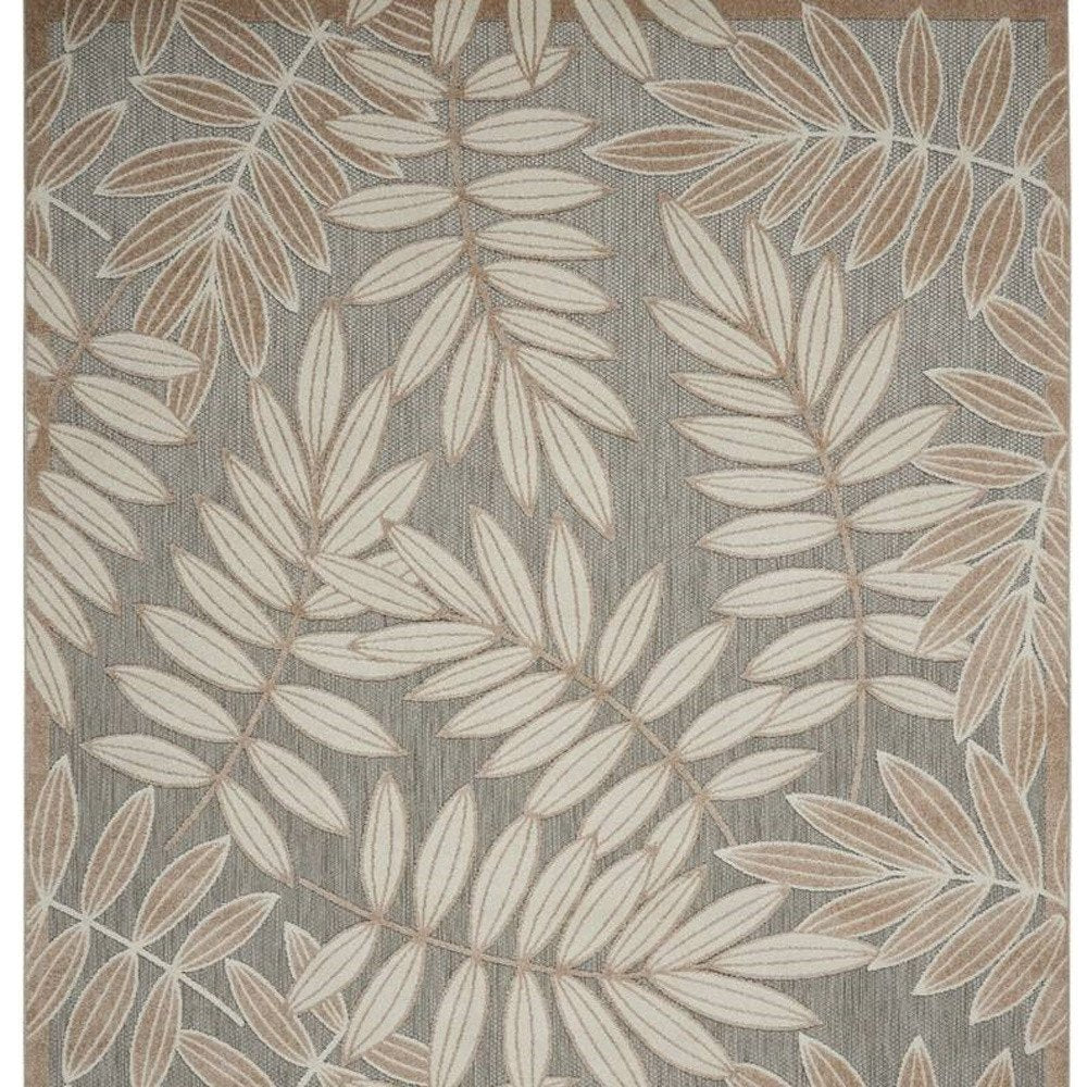 10' X 13' Gray And Ivory Indoor Outdoor Area Rug
