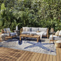 10' X 13' Blue And Gray Starfish Indoor Outdoor Area Rug