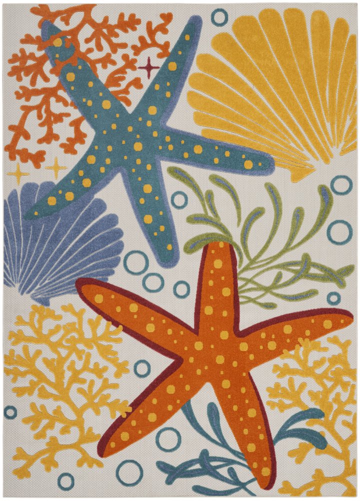 10' X 13' Blue And Yellow Indoor Outdoor Area Rug