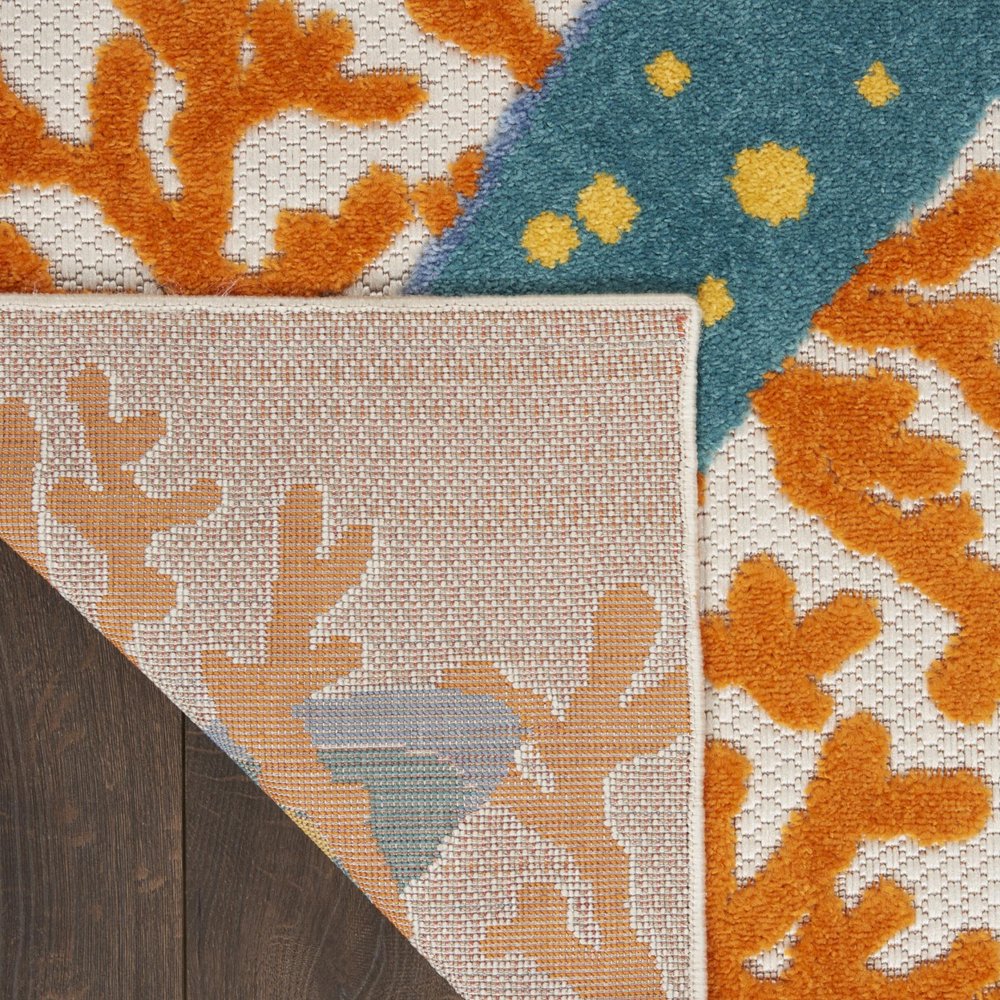 10' X 13' Blue And Yellow Indoor Outdoor Area Rug