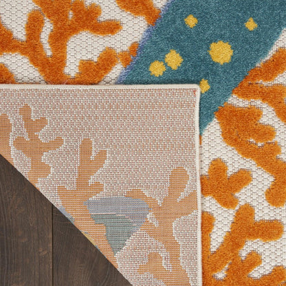10' X 13' Blue And Yellow Indoor Outdoor Area Rug