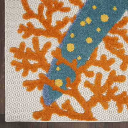 10' X 13' Blue And Yellow Indoor Outdoor Area Rug