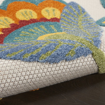 10' X 13' Blue And Yellow Indoor Outdoor Area Rug
