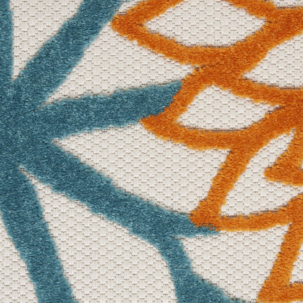 10' X 13' Blue And Yellow Indoor Outdoor Area Rug