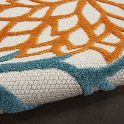 10' X 13' Blue And Yellow Indoor Outdoor Area Rug