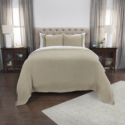 Natural Checkered King Quilt