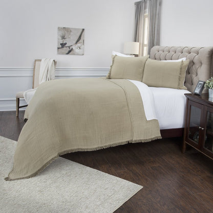 Natural Checkered Queen Quilt