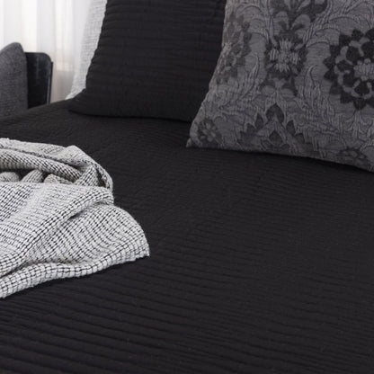 Black Geometric King Quilt