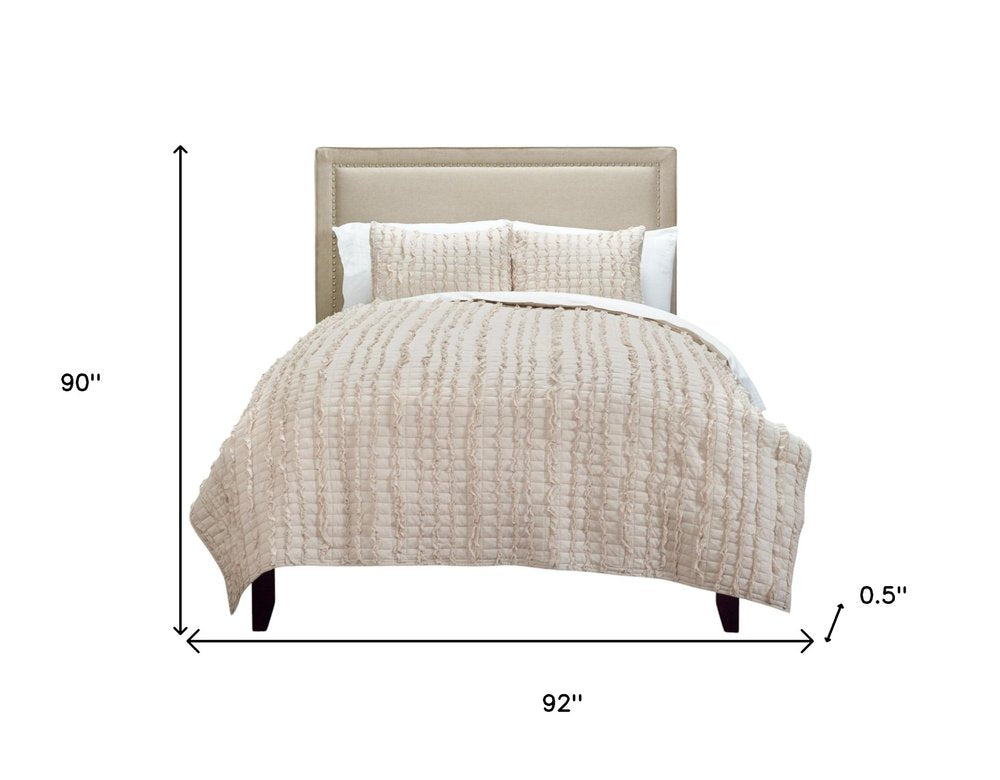 Blush Striped Queen Quilt