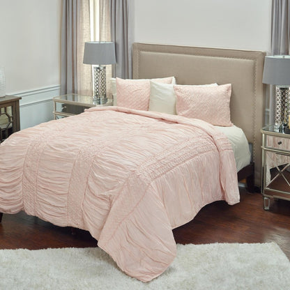 Pink Geometric Queen Quilt