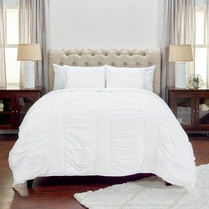 White Geometric Queen Quilt
