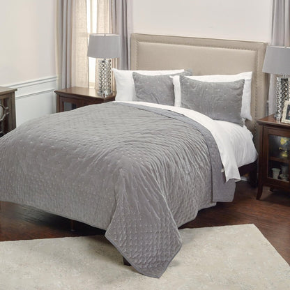 Gray Polka Dots King Quilt