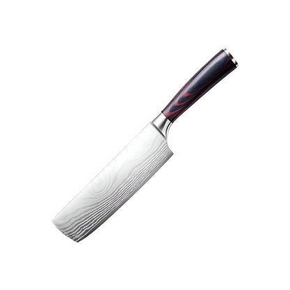 Juego de cubiertos de siete piezas de madera negra y marrón