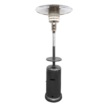Calentador de patio cilíndrico de propano de acero plateado de 48 000 BTU