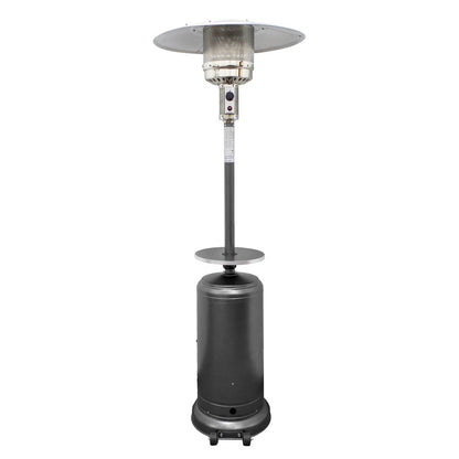 Calentador de patio cilíndrico de propano de acero plateado de 48 000 BTU