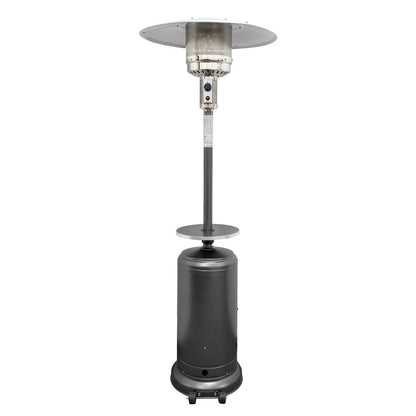 Calentador de patio cilíndrico de propano de acero plateado de 48 000 BTU