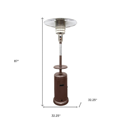 Calentador de patio cilíndrico de propano de acero y bronce de 48 000 BTU