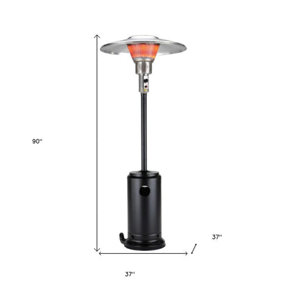 Calentador de patio cilíndrico de propano de acero negro de 40 000 BTU