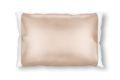 Funda de almohada de seda color champán con extremos abiertos