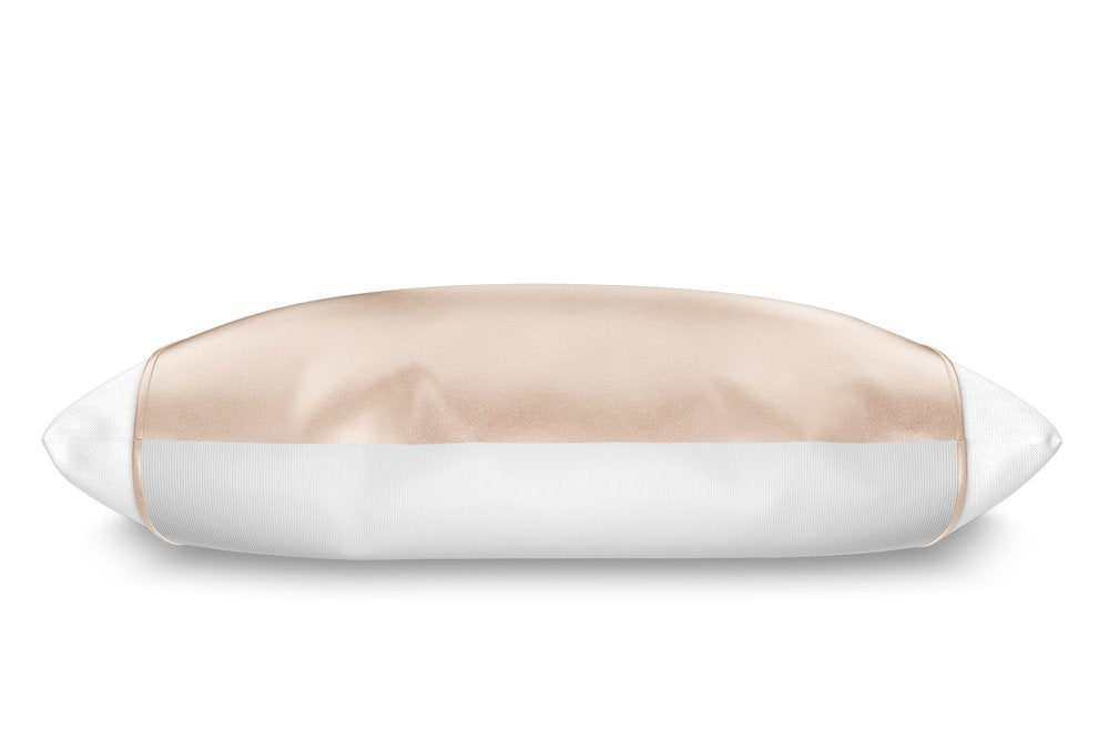 Funda de almohada de seda color champán con extremos abiertos