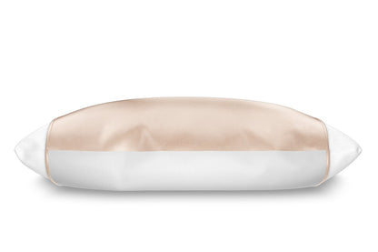 Funda de almohada de seda color champán con extremos abiertos